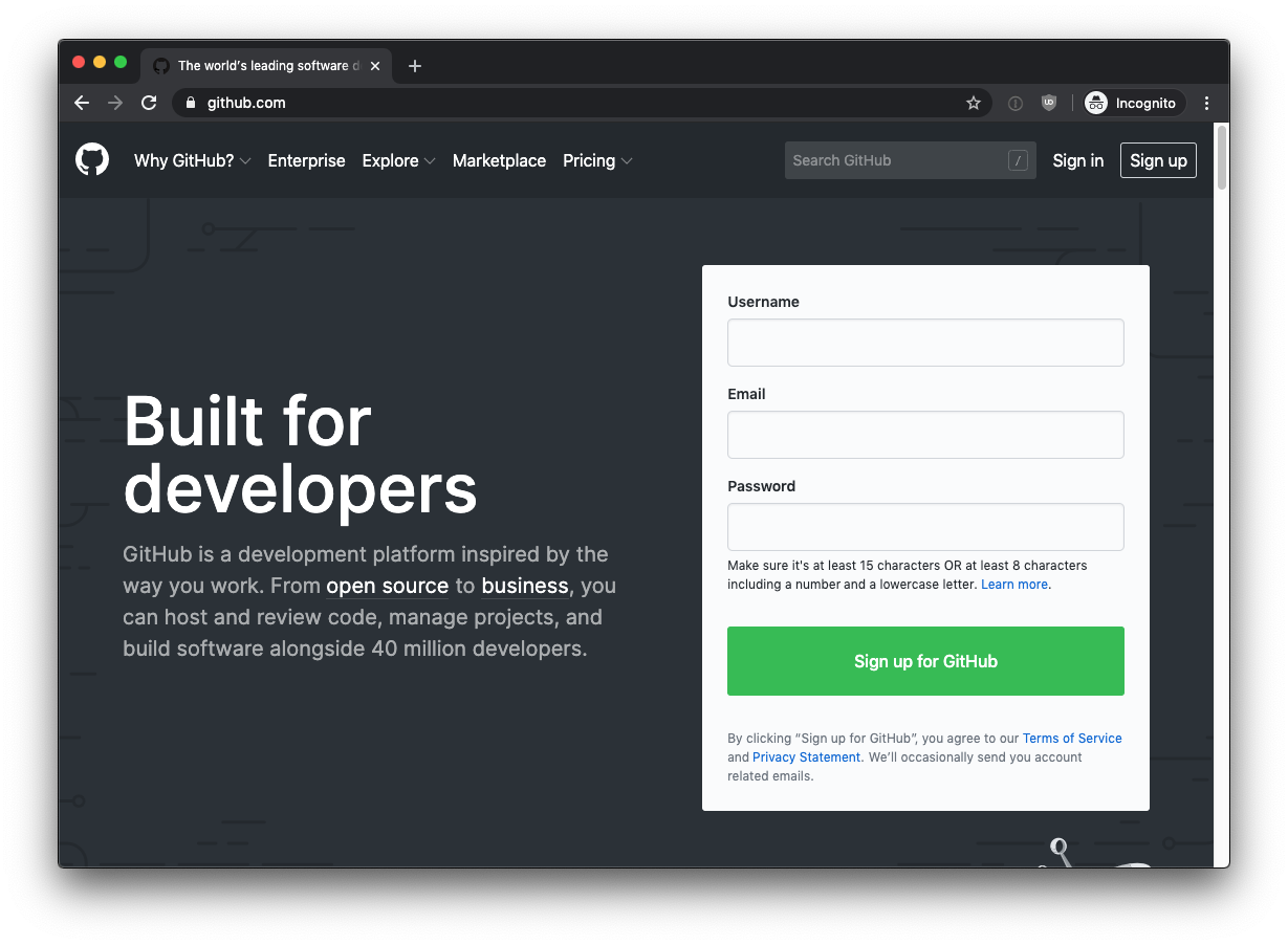 Github homepage