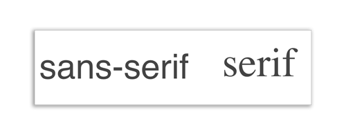 Different serif and sans-serif