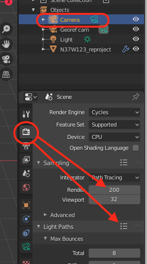 Render settings