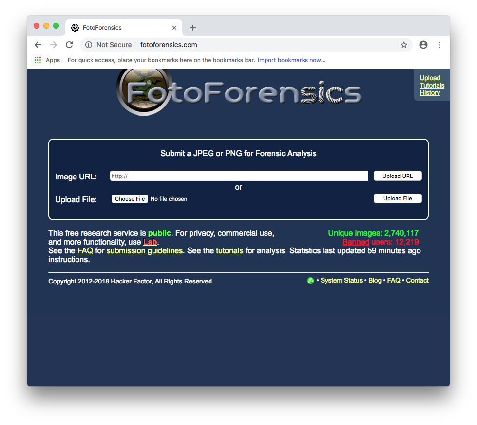 Foto forensics screenshot