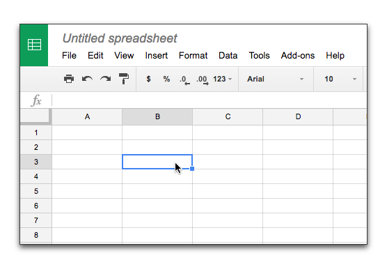 spreadsheet grid